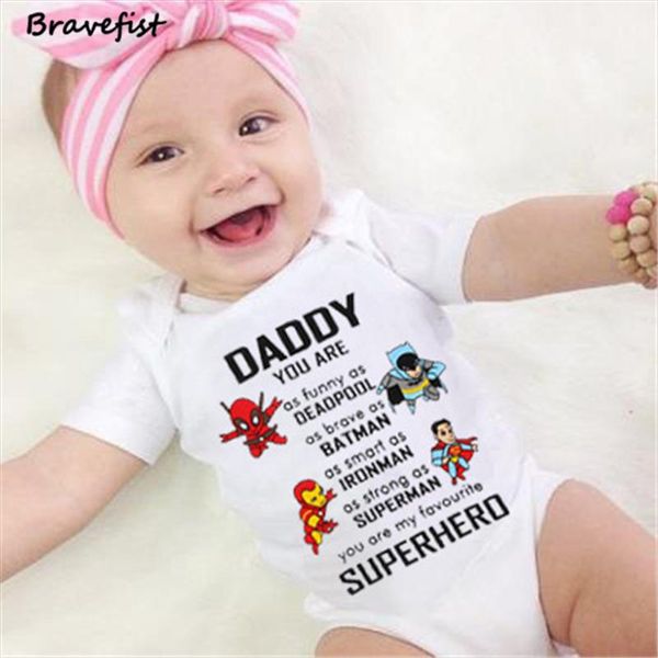 

cartoon lovely newborn bodysuits short sleeve infant outfits daddy print summer children boys girls clothes 0 24m sunsuits tees, Blue