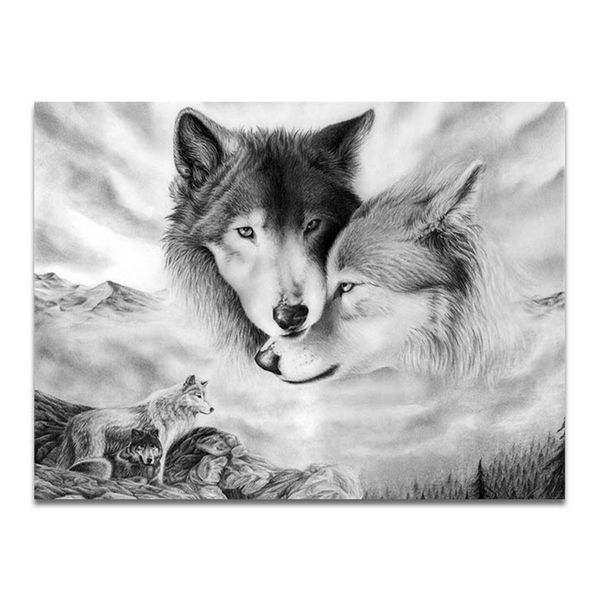 

home decor restaurant crafts wall art office hanging living room wolf printed