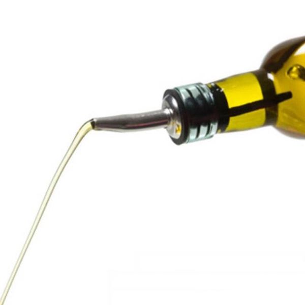 

wholesale stainless steel pouring device wine olive oil pourer dispenser spout glass bottle pourer black wine ser mouth dh2563 dbc