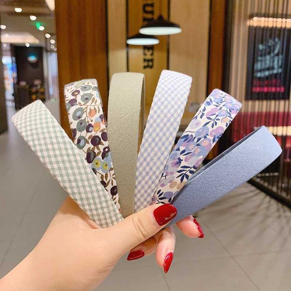 

hair accessories ins grid floral headband hairbands for women girl hoop headwear summer jewelry wholesale