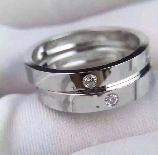 

have stamps au750 18k gold letter diamond rings for lady mens and womens party wedding engagement jewelry for couples, Golden;silver