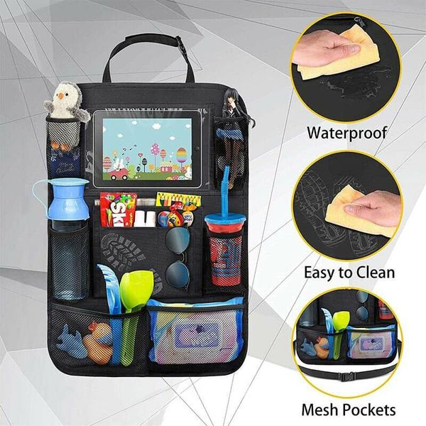 

car organizer protector hanging storage bag organizer multi-pocket car auto phone pocket pouch back seat for kids