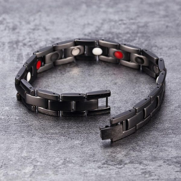 

vinterly black magnetic bracelets for men hand chain health energy bracelet germanium magnetic stainless steel bracelets male