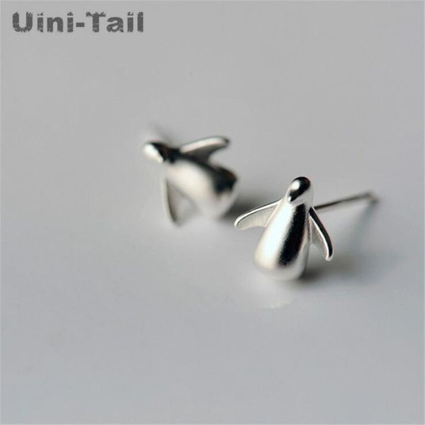 

stud uini-tail 925 sterling silver cute little penguin earrings korean fashion tide flow hypoallergenic jewelry, Golden;silver