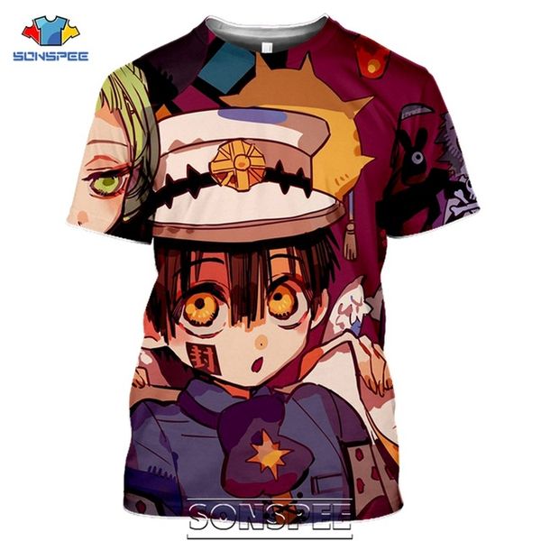 

3d anime toilet-bound jibaku shounen hanako-kun men 3d print shirts kawaii humor harajuku men clothing