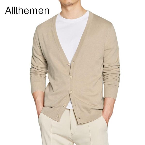 

allthemen autumn men's sweater male jacket solid color sweaters knitwear warm cardigans men slim fit casual cardigan men cloth, White;black