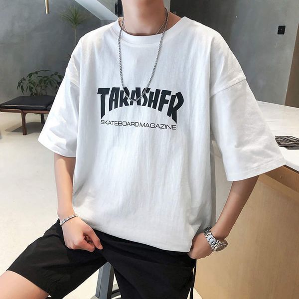 

japanese t-shirt men's summer casual clothesmen sport wear, White;black