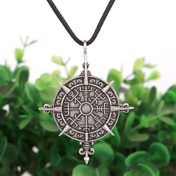 

sanlan 1pcs vegvisir compass norse protection symbol viking necklace, Silver