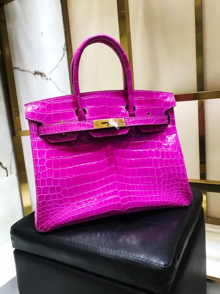

завод оптовой фуксия крокодил handbag30cm детский хоккей, полностью ручная работа воска нить, может сделать другой размер, много цветов для