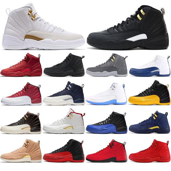 

12s basketball shoes the master flu game french blue gamma blue dark grey mens trainers runner athletics outdoor breathable sport sneakers