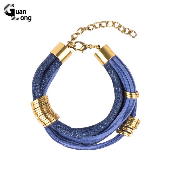 

guanlong fashion multilayer wrap bibbon rope bracelets dropshipping 2020, Golden;silver