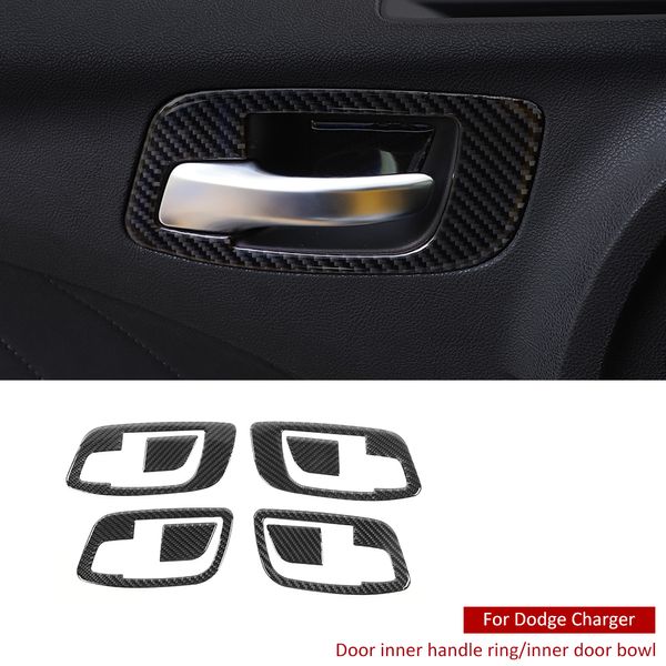 8 PCS ABS Maçaneta Trims fibra de carbono etiqueta para Dodge Charger 2.011-2.019 Auto Acessórios Interior