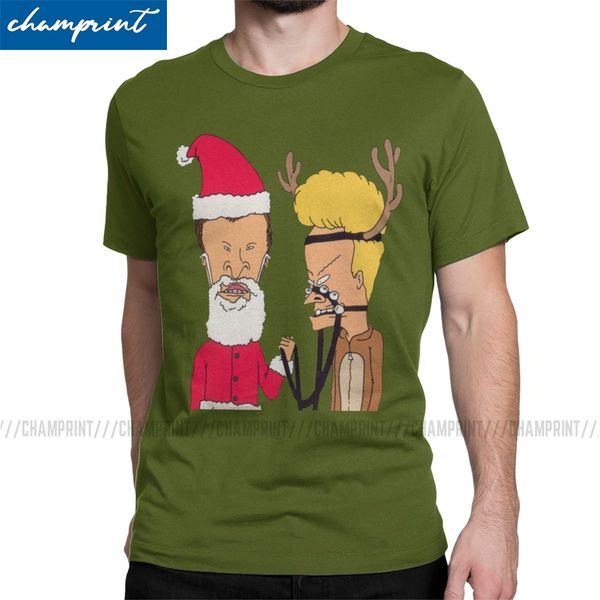 

men t-shirts beavis and butthead christmas cosplay humorous tee shirt 90s funny music cartoon bb t shirts crewneck party