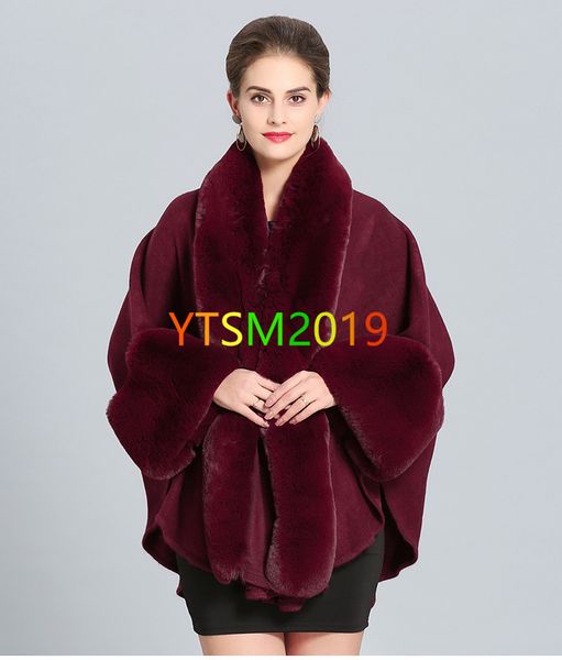 

shawl coat women's cape coat fur collar cardigan shawl cloak overcoat solid color casual cape windbreaker outerwear, Black