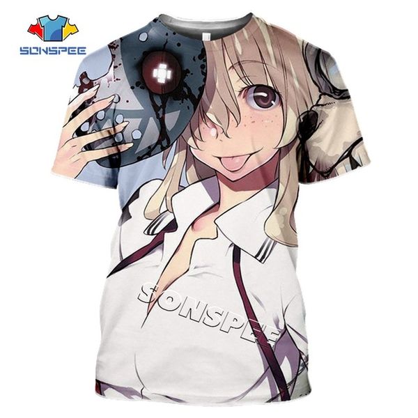 

hunting anime ragdoll gleipnir comic men summer 3d print shirts harajuku funny comics men clothing