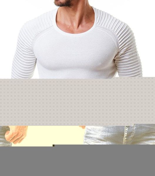 

2020 men sweater pullover o-neck slim fit knitting hombres long sleeve sweaters fashion v-neck mens sweaters -xxl, White;black