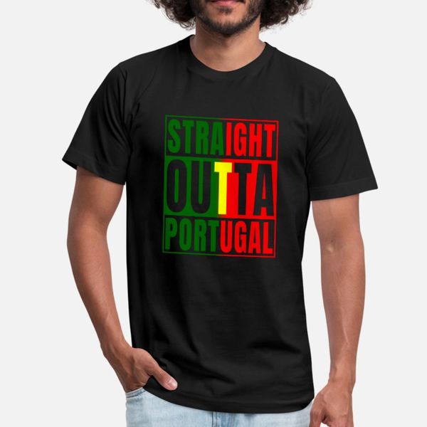 

straight outta португалия печать португальского продукт t shirt men персонализированного 100% хлопок круглого ворота письмо graphic строител