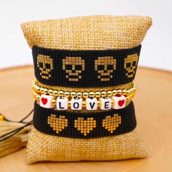 

grapes miyuki bracelet mexican women skull pulseras mujer moda 2020 colorful bracelets heart jewelry miyuki joyeria handwoven, Golden;silver