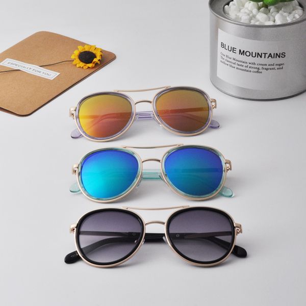 

2020 girl cool eyewear boys kids oculos fashion round cute brand designer child sunglasses fashion anti-uv eye sunglasses 10pcs, Black