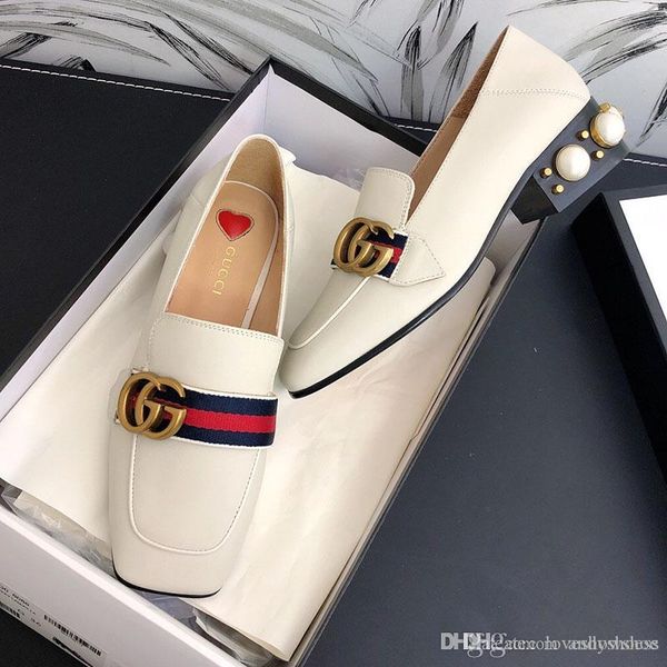 

fashion luxury women shoes women's casual dress wedding party party leather shoes classic pearl heels and luxury women's shoes siz, Black