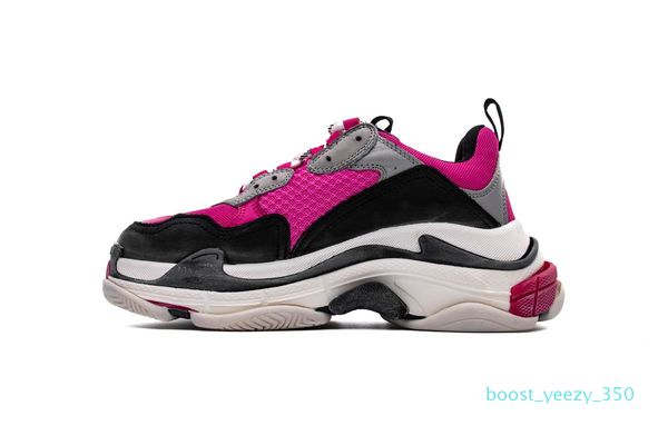 

2019 fashion designer paris 17fw triple s sneakers for men women black red white green pink casual dad shoes tennis increasing shoe b350
