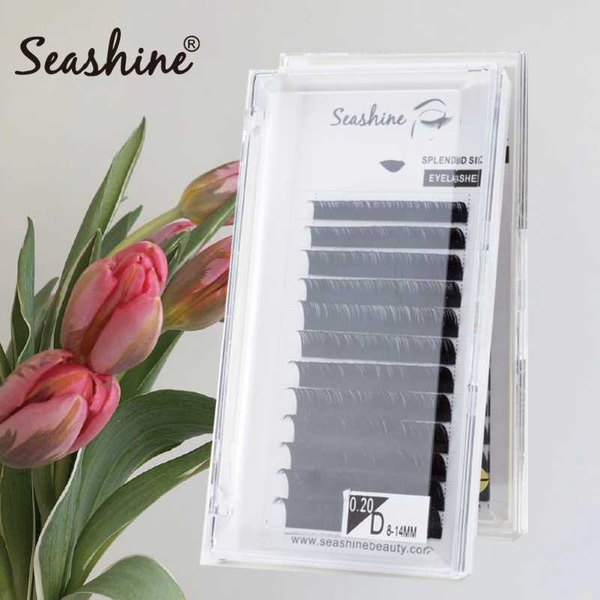 

seashine makeup individual lashes 100% hand made 12 lines/tray j/b/c/d/l false eyelashes extension supplies russia volume lashes