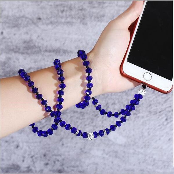 

lanyard crystal pure hanging hand-woven lanyard neck mobile phone mobile rope long rhinestone phone chain mjhome qprjt