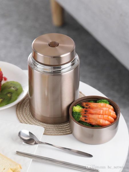 

1000ml insulated stainless steel food jar with folding spoon braised beaker portable insulation barrels vacuum thermal lunch box