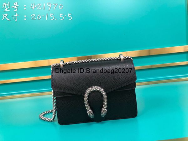 

brand new one-shoulder new women's bag 7a high-end custom quality diagonal cross bag fashion style silver metal accessories with long s