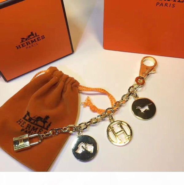 

with box, fashion design alloy keychains for men women gold silver luxury style car bag key chains keyrings trinket jewelry