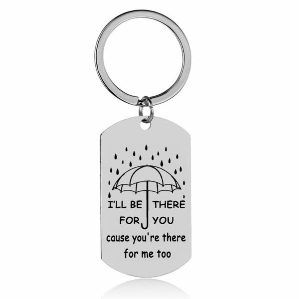 

valentine's day gift (ill be there for you) couple stainless steel keychain, Silver