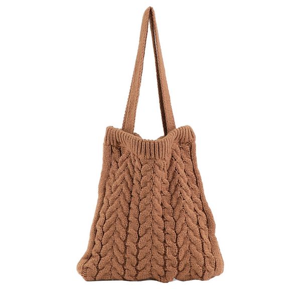 

auau-women's woven handbag shoulder bag thick crocheted tote bag