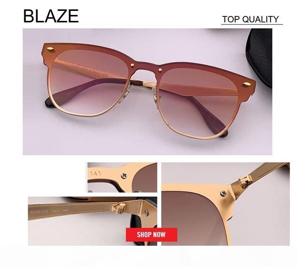 

factory new blaze mirror rivets sunglasses men women brand design quality metal sun glasses traveller oculos de sol homem 3576 sunglass, White;black