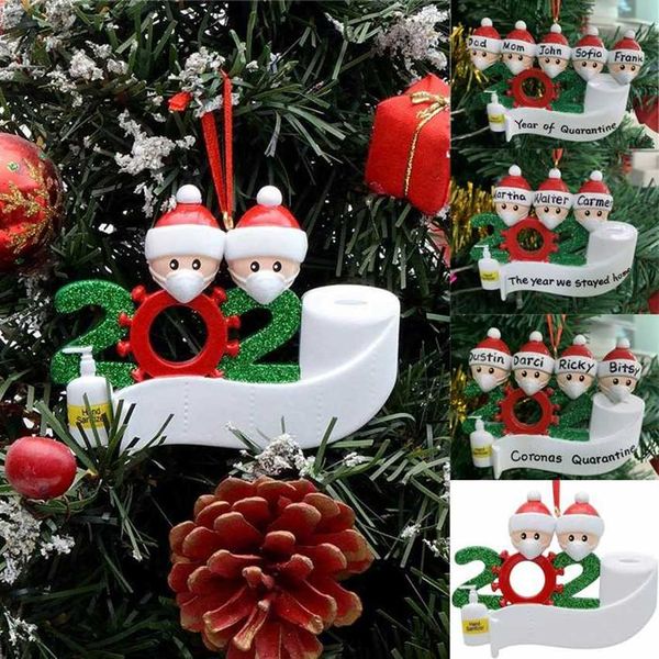 

new 2020 quarantine christmas birthdays party decoration gift product personalized family of 4 ornament pandemic social distancing