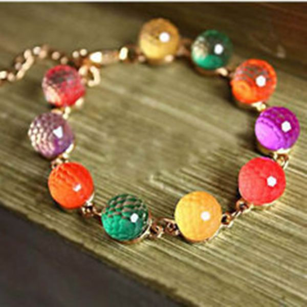 

retro magic colorful crystal jewelry stone bracelet female jewelry, Black