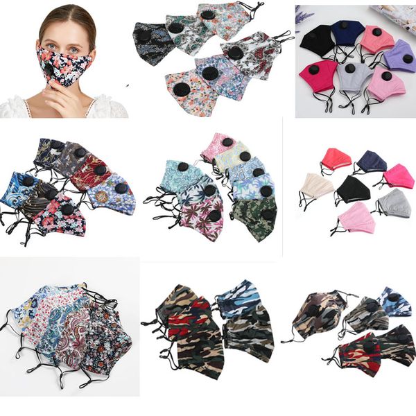 

reusable face mask with breathing valve filter pm2.5 cotton face mouth mask dustproof protective mask designer fashion face masks