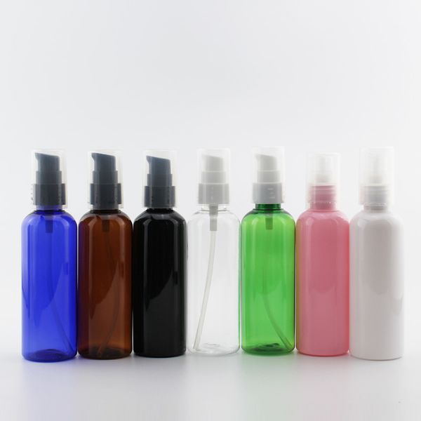 

100ml 50pcs empty lotion cream pump travel plastic bottle pet cosmetic cream packaging container treatment pump dispenser 3.4 oz