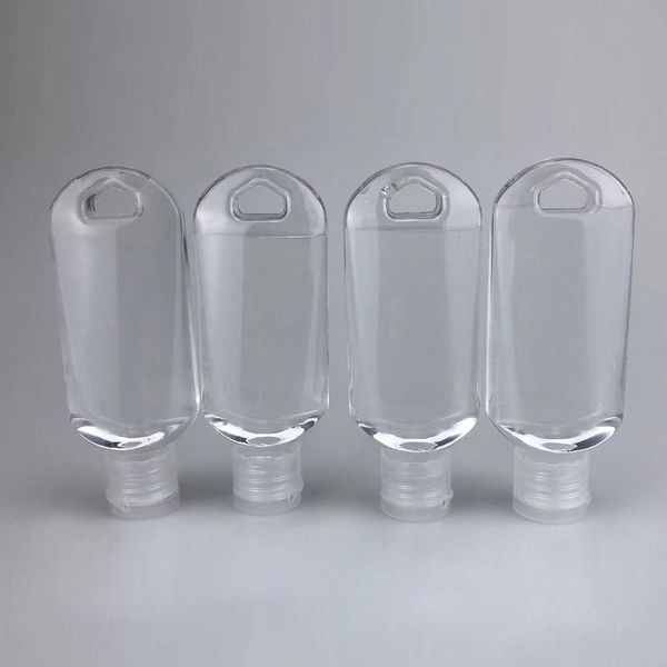 

ring hook travel bottle clear sanitizer empty hand with 50ml in bottle for refillable transparent key plastic stock babyskirt owegb