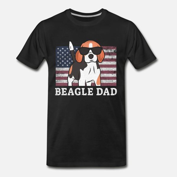 

proud beagle dad american flag retro vintage dog t shirt men customized 100% cotton o-neck clothes graphic basic summer style normal shirt