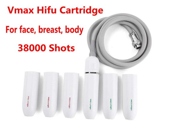 Cartucho Vmax Hifu 3,0 mm, 4,5 mm, 8,0 mm e 13 mm para remoção de rugas de ultra-som Hifu Face Lift Vmax HIFU Machine 38000 Shots