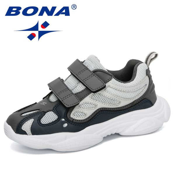 

bona 2020 new popular style children casual shoes outdoor running shoes girls joging sneakers soft bottom boys walking footwear, Black