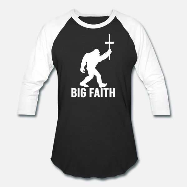 

vintage big faith bigfoot with cross christian t shirt men design cotton o neck male cute casual summer natural shirt