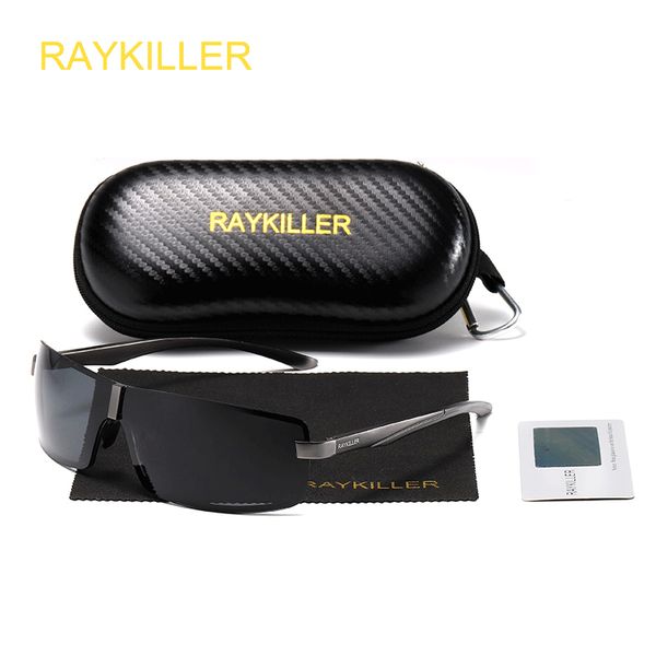 

raykiller aluminum magnesium sunglasses men polarized rimless rectangle sun glasses oculos male eyewear accessories gafas de sol, White;black