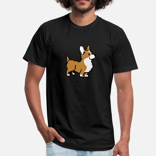 

brown corgi t shirt men customize cotton s-xxxl clothes fit basic summer style family shirt