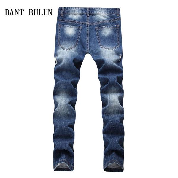 

7mens biker ripped jeans slim straight distressed smart casual cotton blue denim pants plus size 28-42 trousers,ts3951