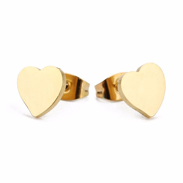 

Mayforest Gold Stainless Steel Heart Stud Earrings for Women Love Girls Minimalist Punk Jewelry Accessories Christmas Gifts, Golden