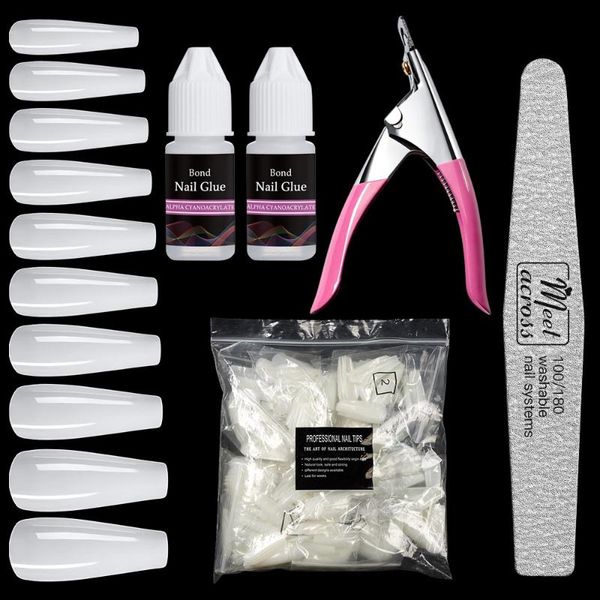 

false nails meet across 500/600pcs white french acrylic nail tips full/half cover coffin fake uv gel manicure tip, Red;gold