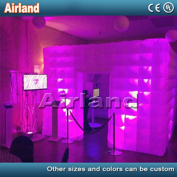 

portable inflatable p booth enclosure inflatable professional led air p booth and inflatable cube tent for party wedding (one door