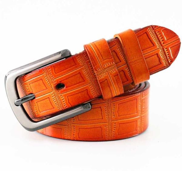 

genuine leather belts for women second layer cowskin woman belt vintage pin buckle strap jeans 3.3cm04, Black;brown