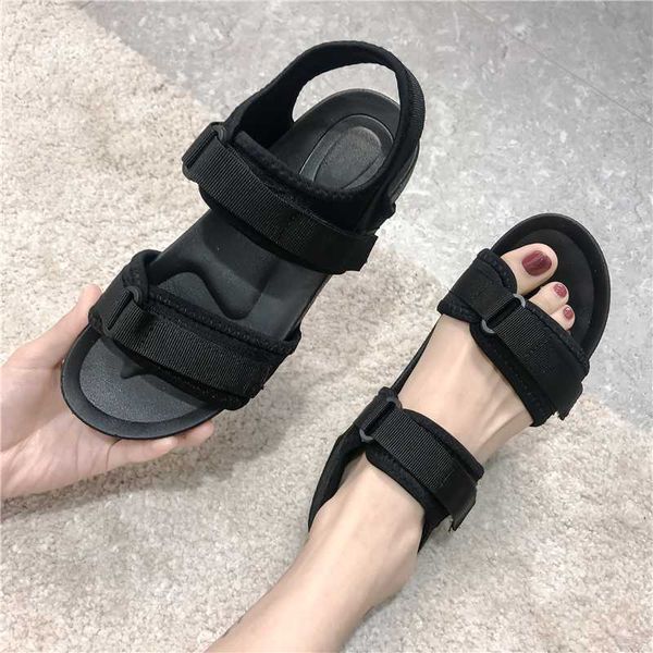 

low sandals woman leather 2020 summer sale of women's shoes wedge suit female beige all-match low-heeled ladies lady on, Black